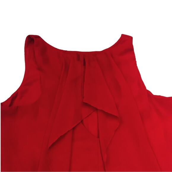 IZ Byer Vibrant Cherry Red Sleeveless Short Dress Small Flowy Cocktail Mini - Picture 6 of 9